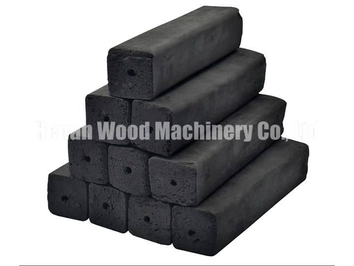 Charcoals made by sawdust briquette machine have regular shapes