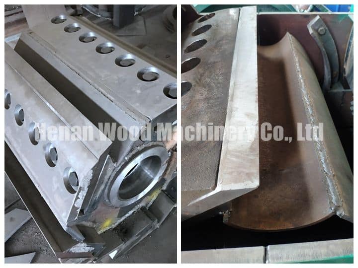 the blade of the drum wood chipping machine